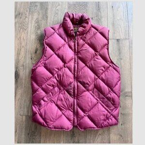 Eddie Bauer Women’s Premium Goose Down Puffer Vest Size M Maroon Quilted Active